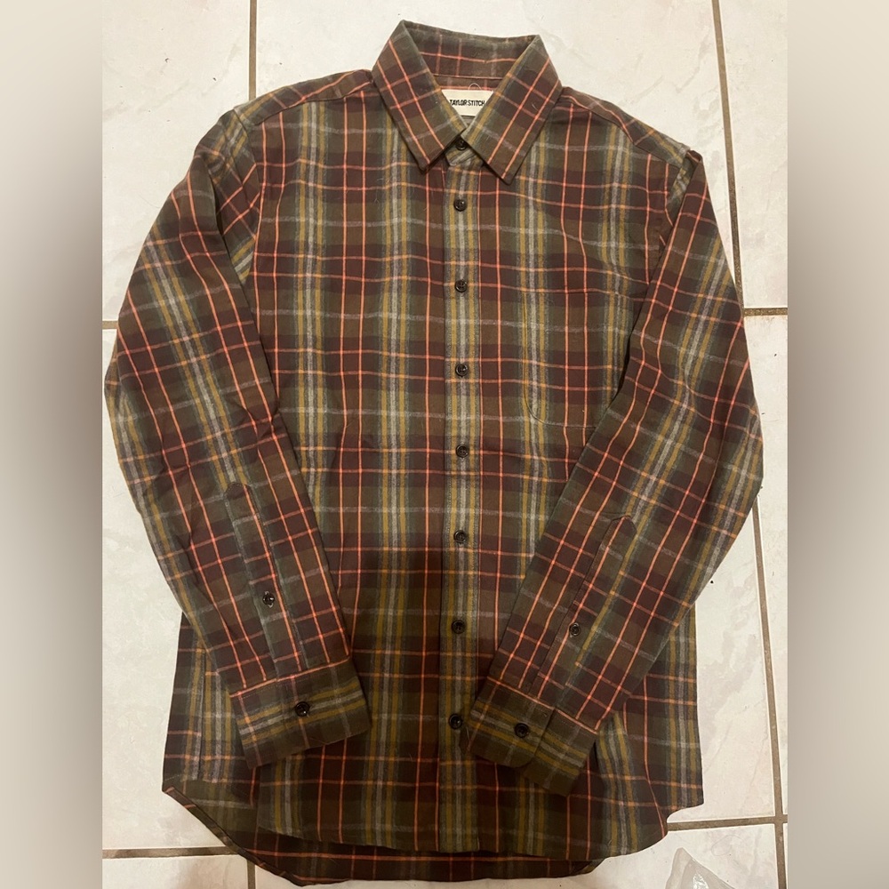 Men's Plaid Shirt - Brown and Red